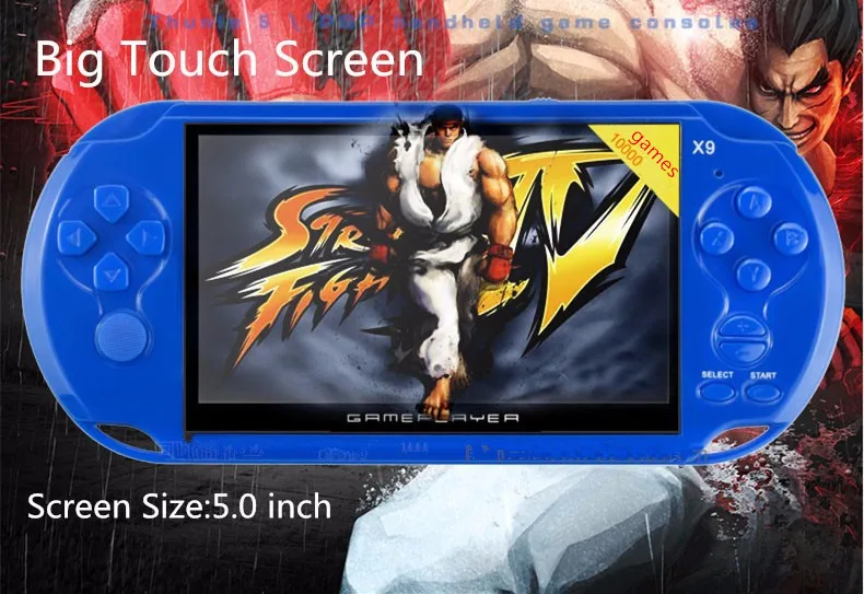 X9 Handheld Video Game console Player 5.0 Large Screen Consoles Support TV Output With MP3 Movie Camera with 10000+games