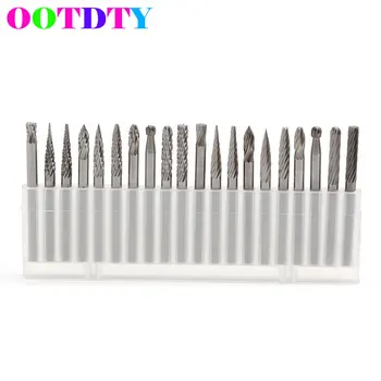 

OOTDTY 20Pcs/set 1/8" 3mm Tungsten Carbide Cutter Rotary Burr Set CNC Engraving Bit
