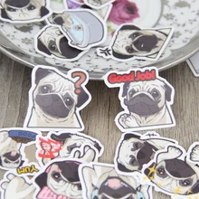 40 pçs/lote Pug expressão papel Adesivo Decalque Para Carro Do Telefone Caso À Prova D' Água Laptop Notebook Mochila Crianças Brinquedo Da Bicicleta Adesivos
