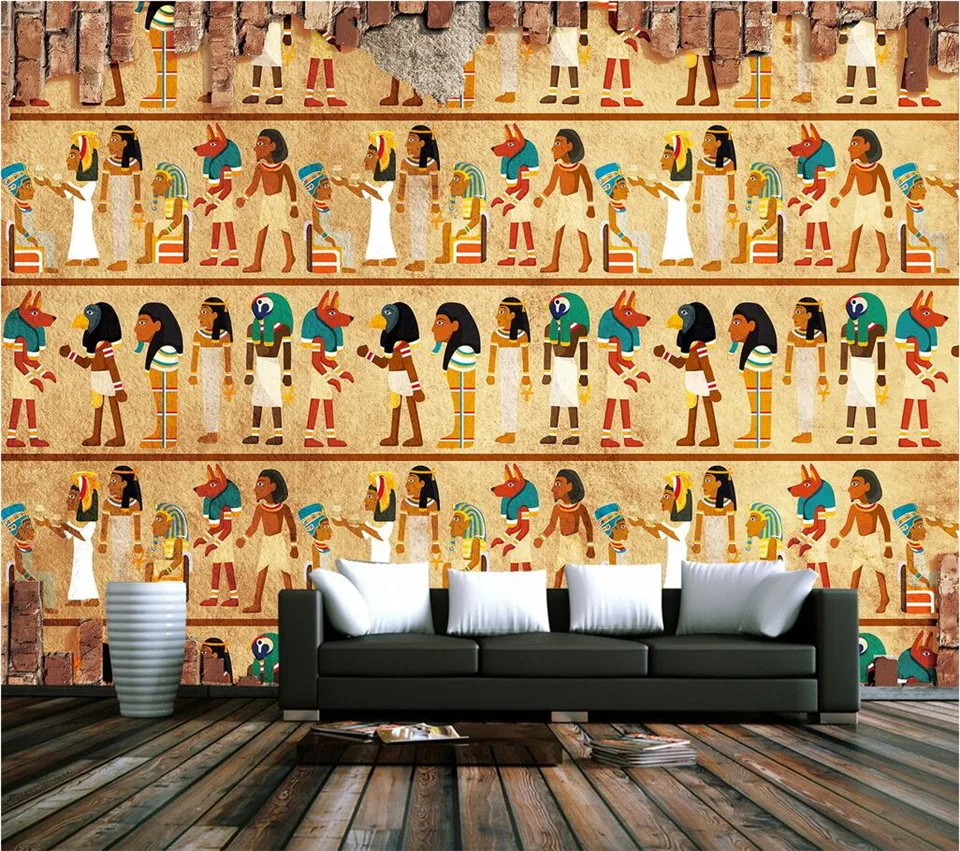 Classical Brick Wall TV Background Wall Pharaohs and Pyramids Wallpaper in  Ancient Egyptian Style with Theme Restaurant Murals|style wallpaper|pyramids  wallpapertv background - AliExpress