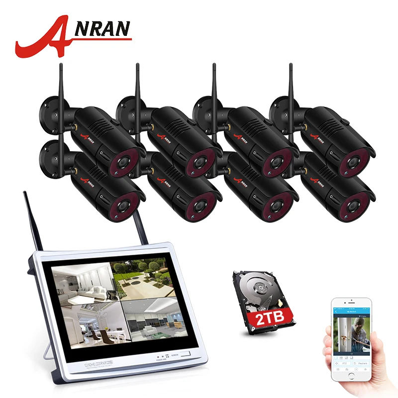 ANRAN 8CH Wireless Surveillance Camera System 1080P HD IP Outdoor Night Vision CCTV Security Camera System