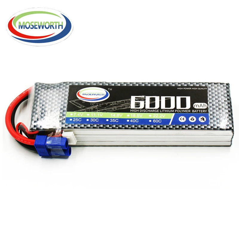 Аккумулятор LiPo 3S 11 1 В 6000 мАч 40C 80C для радиоуправляемого дрона квадрокоптера