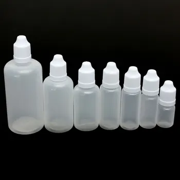 

5pcs Empty Plastic Squeezable Dropper Bottles Eye Liquid Dropper Sample Eyes Drop Refillable Bottle 5/10/15/20/30/50/100ml