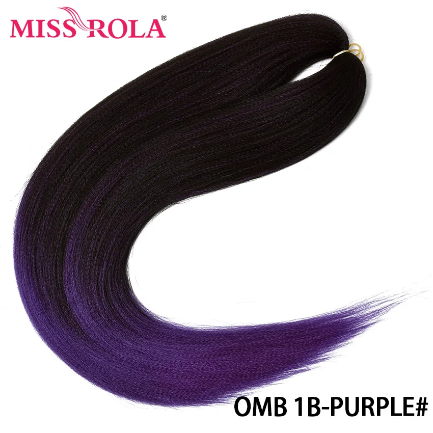 Miss Rola 24 Inches100 g Yaki прямые синтетические волосы для наращивания предварительно растянутые вязанные крючком огромные косы канекалон плетение волос - Цвет: #1