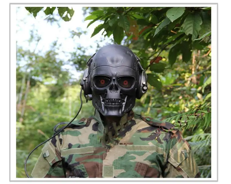 Terminator Full Face Mask Paintball Airsoftsports Plastic Tactical Mask for CS Wargame Cosplay Cycling wild tactical protective mask outdoor Halloween prom role playing