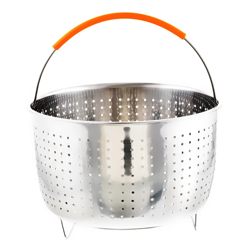 

Stainless Steel Steamer Plug-in Silicone Handle Pressure Cooker Steam Basket
