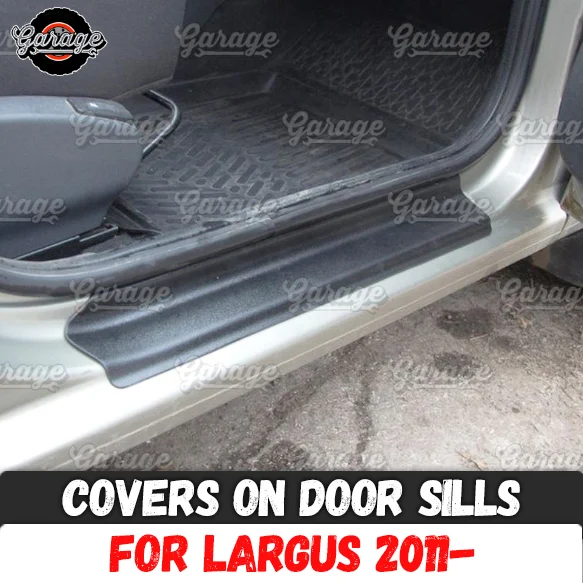 

Guard covers on door sills for Lada Largus 2011- ABS plastic pads accessories protective plates scratches trim car styling