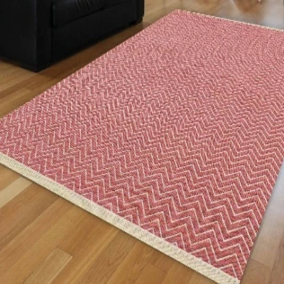 Еще розовый белый волна косой линии геометрический Аутентичные икат Nordec Нескользящие Kilim моющиеся декоративные плотная Краски тканный ковер