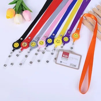 

500pcs Retractable Pass ID Card Badge Holder Strap Reel Key Name Tag Card Holder Recoil Reel For School Office Company