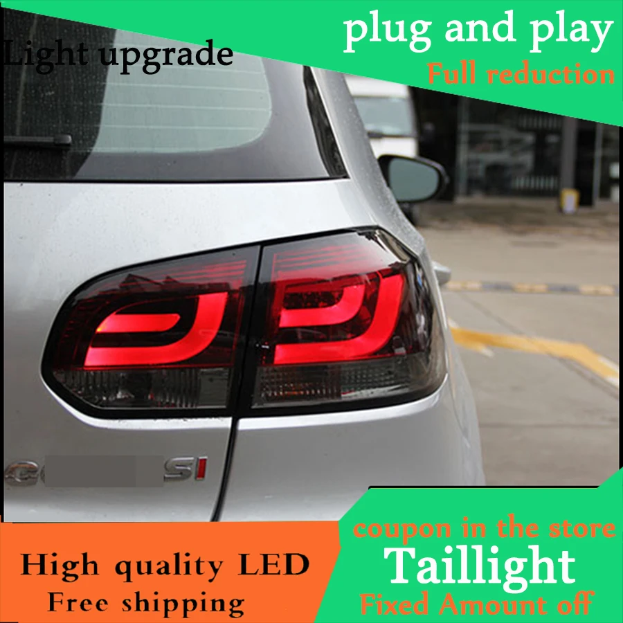 Car Styling Case For Volkswagen Golf 6 R20 2009-2013 Taillights LED Tail Light Rear Lamp DRL+Brake+Reversing+Signal | Автомобили и