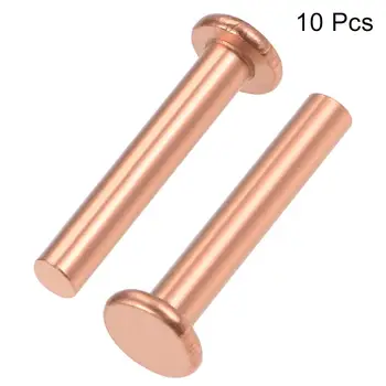 

UXCLL 10Pcs Flat Head Copper Solid Rivets Fasteners for electrical properties etc Length 13.5/25.5/29/30.5/36/37.5/39.5/44/54mm