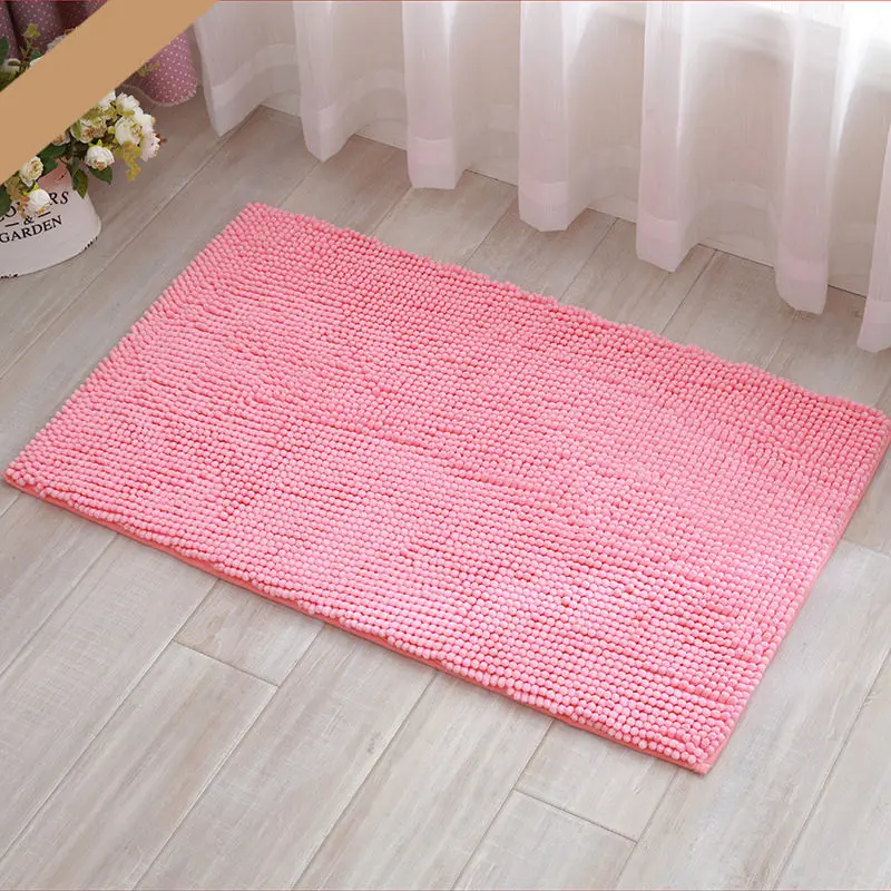 Красочный Простой коврик для ванной Быстрый водопоглощающий прочный коврик для ванной комнаты кухонный коврик для спальни лестницы нескользящий коврик для ванной комнаты - Цвет: Pink