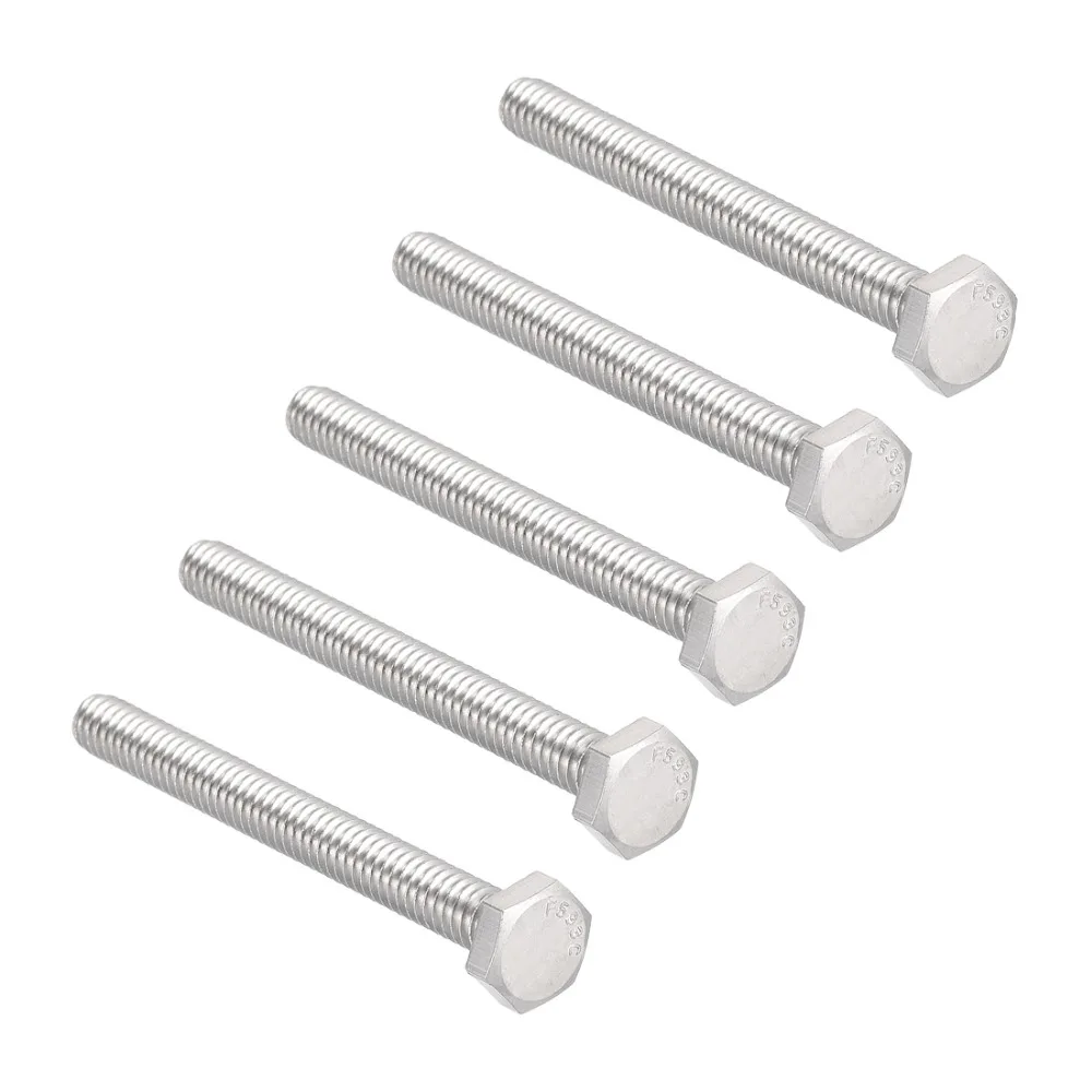 UXCELL 5Pcs 1/4 20 x 2 1/2" 304 Stainless Steel Hex Head