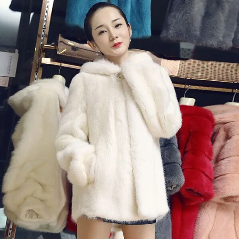 

Women Winter Coats Outerwear Slim Long Pink Red Jacket Thicken Warm Faux Fur Coat Casual Shaggy Fake Fur Jacket Female Overcoats