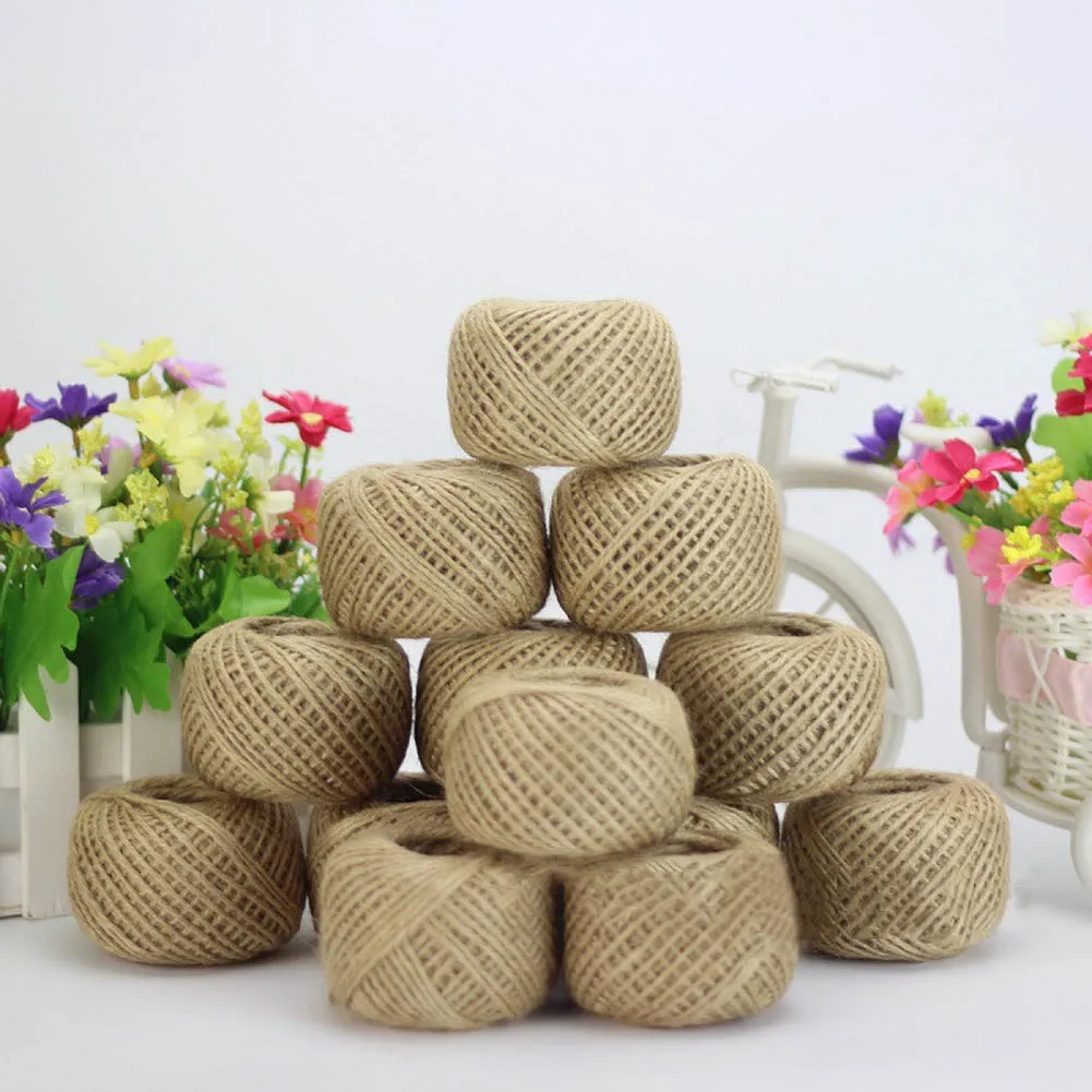 30 M/roll Jute Twine Natural Sisal Rope 1.5mm Rustic Tags Wrap Wedding