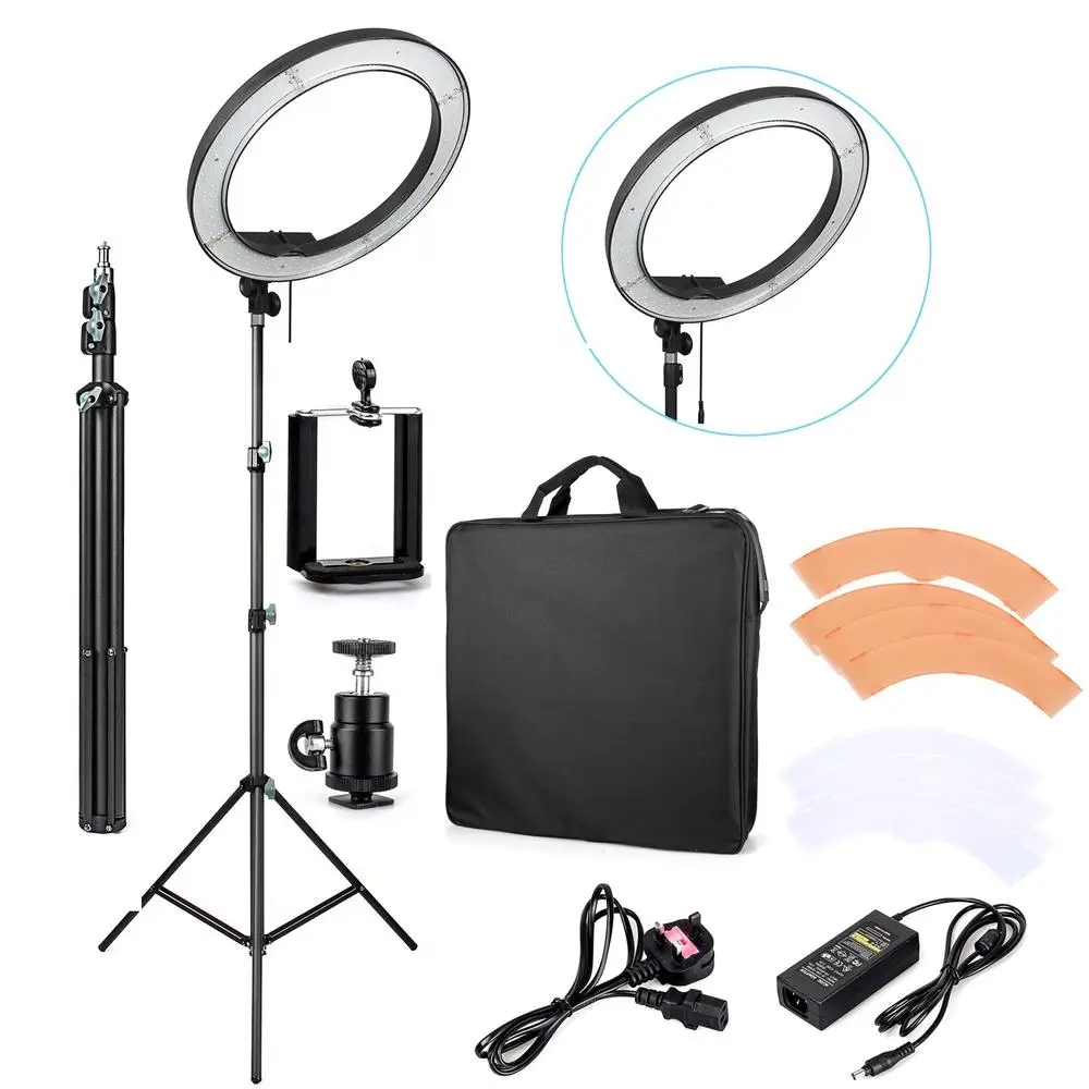 

18"240pcs LED 5500K Dimmable Photography Photo/Studio/Phone/Video LED Ring Light Lamp With Tripod Stand For Camera