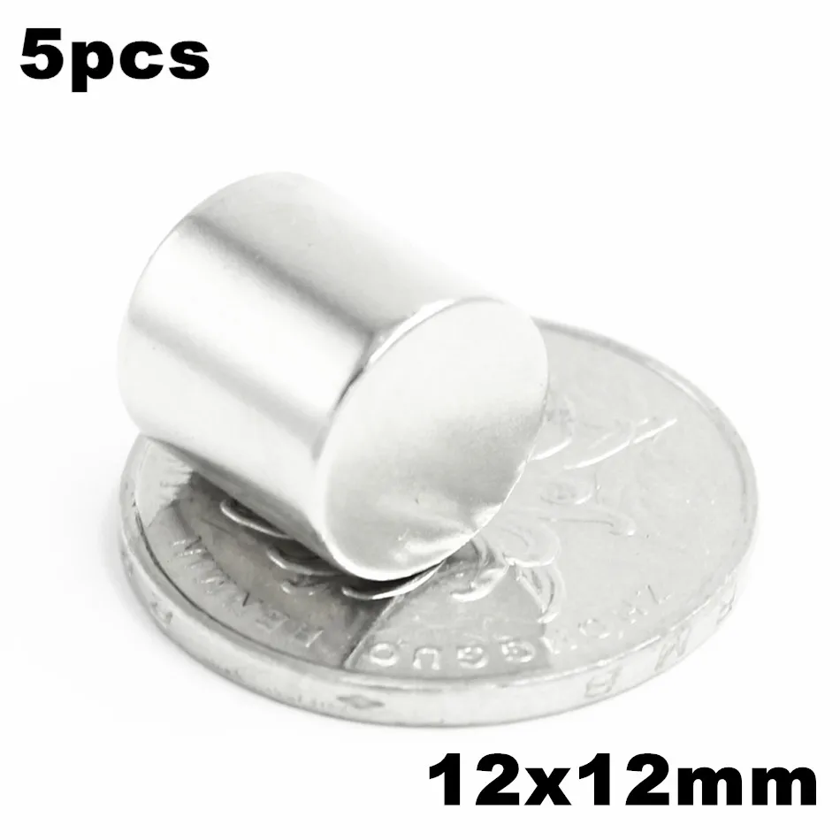 5pcs 12x12mm Super Powerful Strong Bulk Small Round NdFeB Neodymium