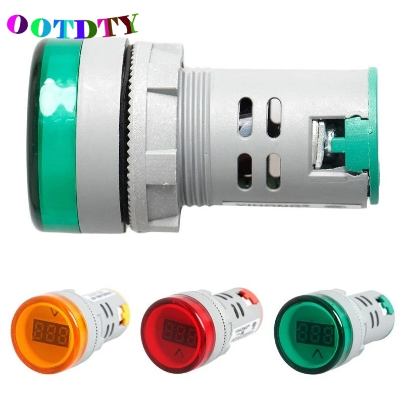 

OOTDTY AC 60V-450V Indicator 22 MM Digital Display Voltmeter Lights Combo