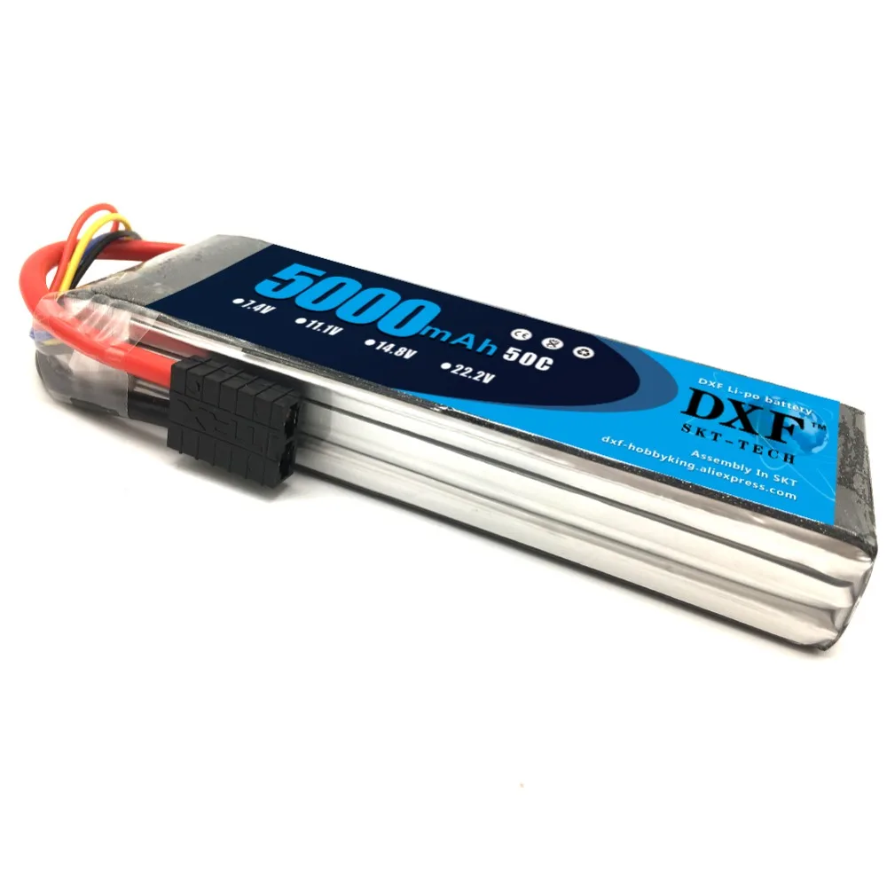 Аккумулятор DXF lipo 7.4В 2S11.1V 3S 14 8 в 5 В 6S 5000 мАч 50C 100C TRX штекер для FPV 450 500 RC вертолет