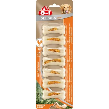 

8in1 DELIGHTS Strong XS косточки сверхпрочные с куриным мясом для мелких собак 7,5 см 7 шт