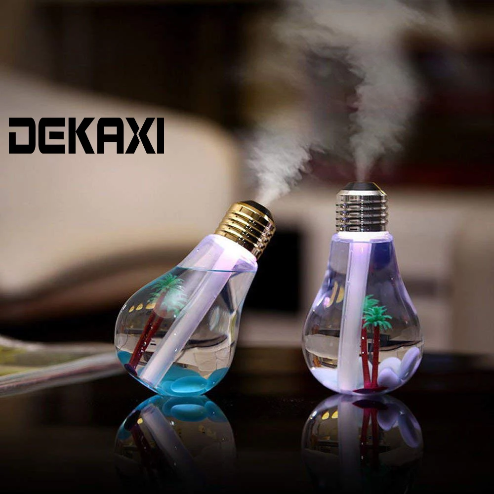 DEKAXI Mini Aroma Diffuser Usb Air Humidifier Led Night Light Aromatherapy Mist Maker With Bottle Bulb Shape For Home Office | Бытовая