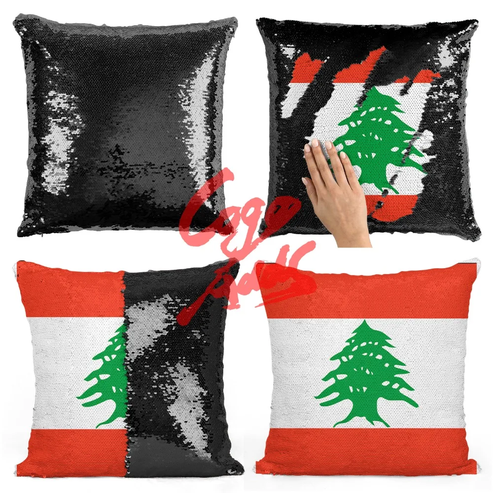 

Lebanon home decoration accessories room decoration cushion cover throw pillows reversible mermaid sequin pillow case cover