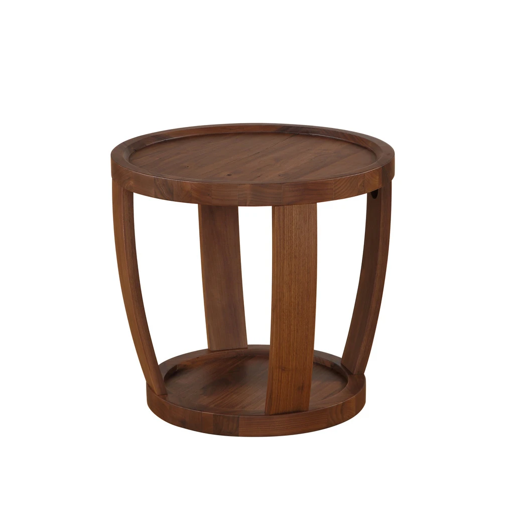 

DYLAN ROUND END TABLE RUSTIC WALNUT