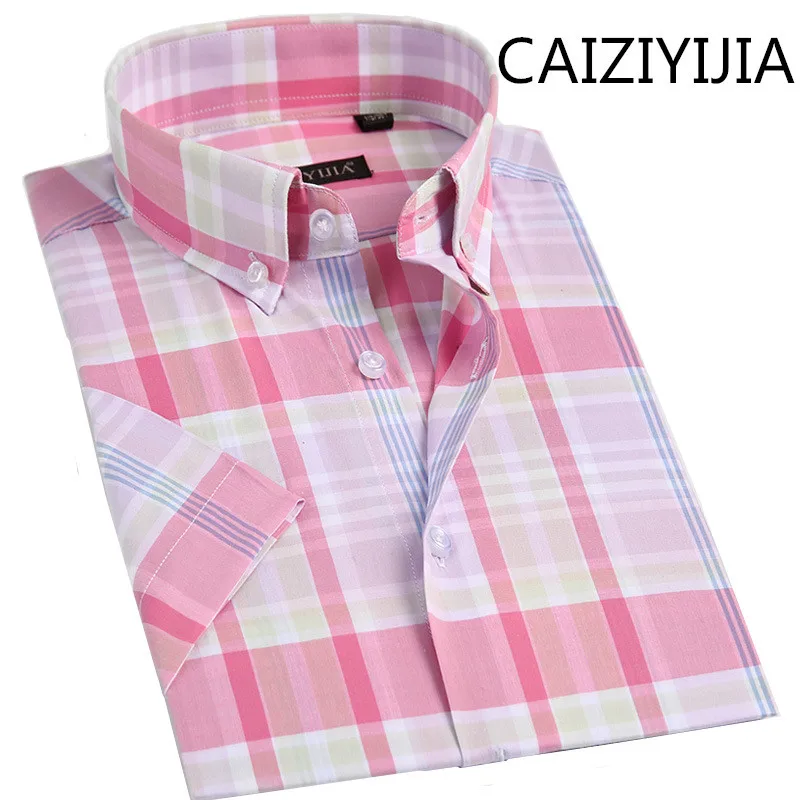 CAIZIYIJIA Летняя мода импортные Костюмы Camisas Сельма Masculina Для мужчин хлопок Сельма fit футболка в полоску с короткими рукавами