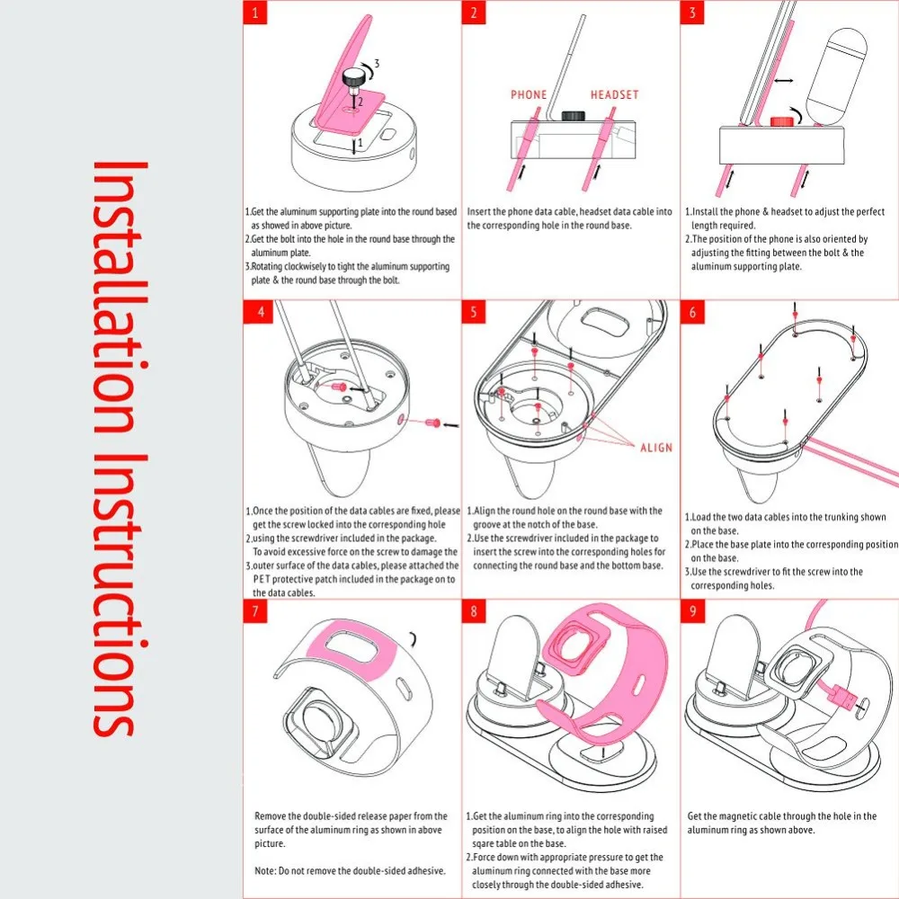 DIY 3 в 1 настольный держатель для телефона Apple Watch подставка Airpods док станция