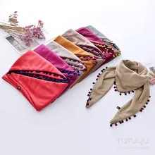 Сплошной цвет кисточкой плюшевые два слоя детский шарф для девочек, для мальчиков зимние теплые аксессуары воротником для девочки, детская одежда, товар для шеи шарфы