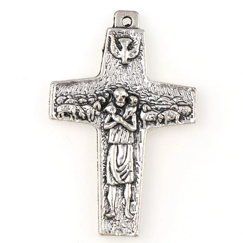 

Silver Plated Jesus Crucifix Christian Jewelry Crosses Charms Saint Benedict Crucifix Pendants For Pendants Necklace