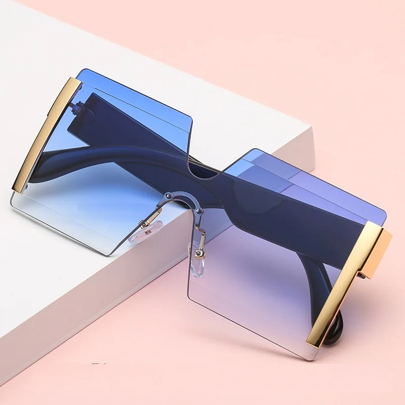 

vintage Square gradient sunglasses women oversized big frame retro luxury brand design oculos UV400