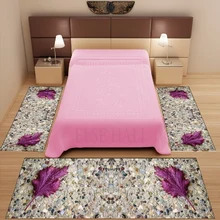 Else 3 шт. корчиневый камень дорога на фиолетовый лист 3d узор печать Нескользящая микрофибра моющийся Декор Спальня Площадь Ковер Набор ковриков