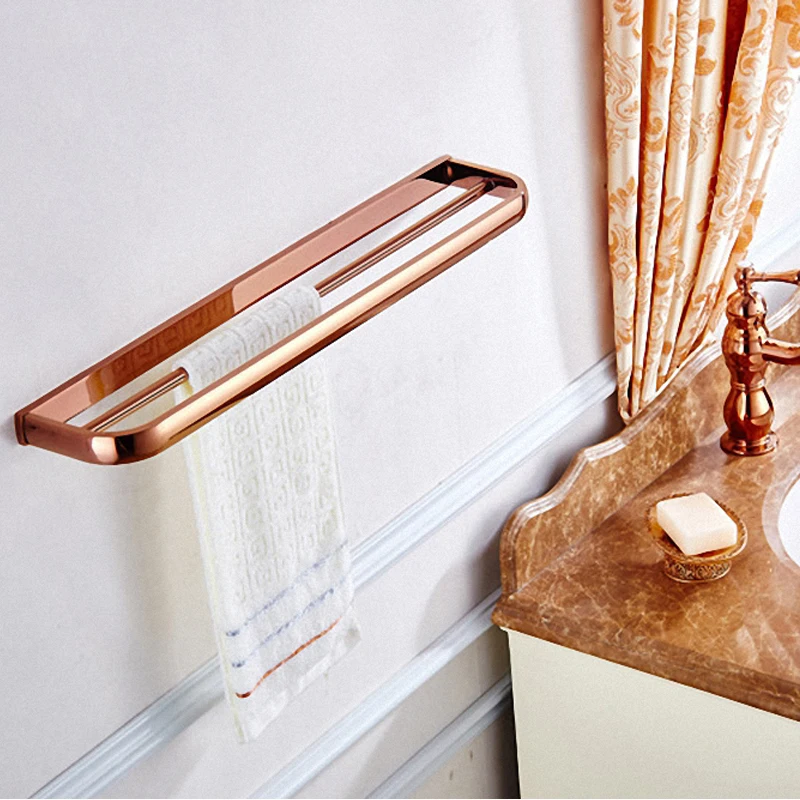 Роскошные аксессуары для ванной комнаты из розового золота латунный настенный