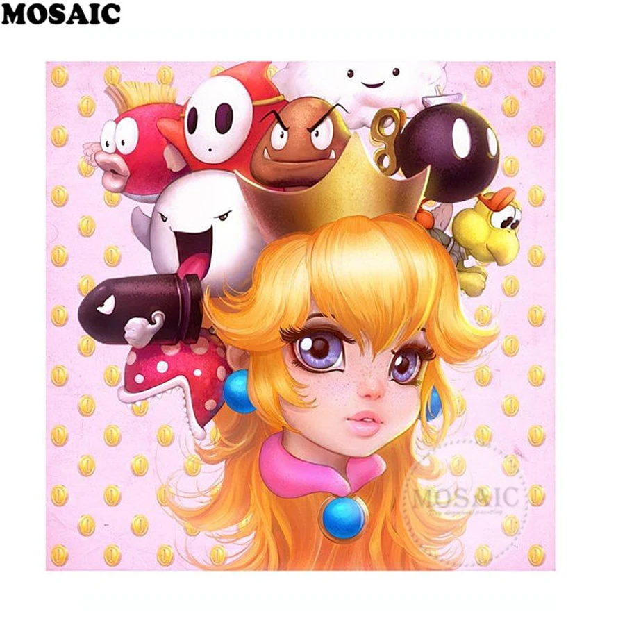 

DIY Diamond Painting Cross Stitch Kit 5D Square Diamond Embroidery Mosaic Patterns Needlework cartoon girl A88
