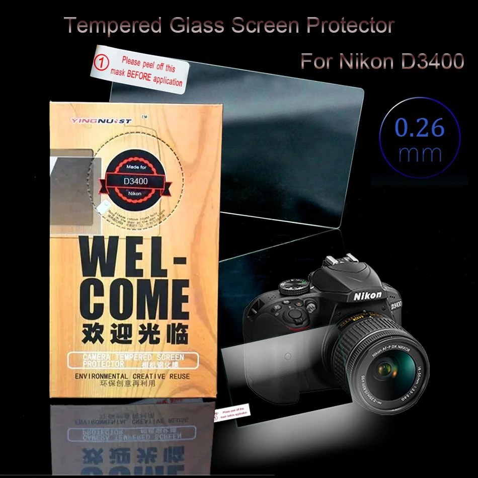 Original 3 inch Camera Tempered Glass Screen Protector For Nikon D3400 LCD Camera Screen Toughened Glass