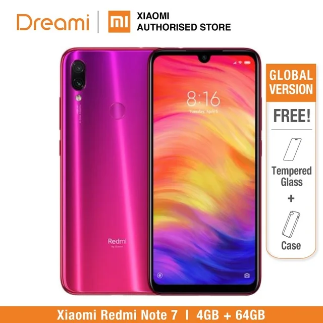 Глобальная версия Redmi Note 7 64 Гб rom 4 Гб ram (абсолютно новая и герметичная коробка), note7 64 ГБ