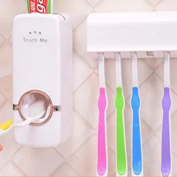 

1set Lazy Person Products New Automatic Dental CreamDispenser Toothbrush Holder sets,toothbrush Family sets bathroom accessories