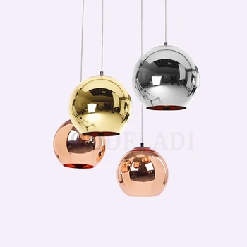 

Vintage Loft Plated Copper Glass Ball E27 Pendant Lights for Restaurant Dining Room Lighting Fixture