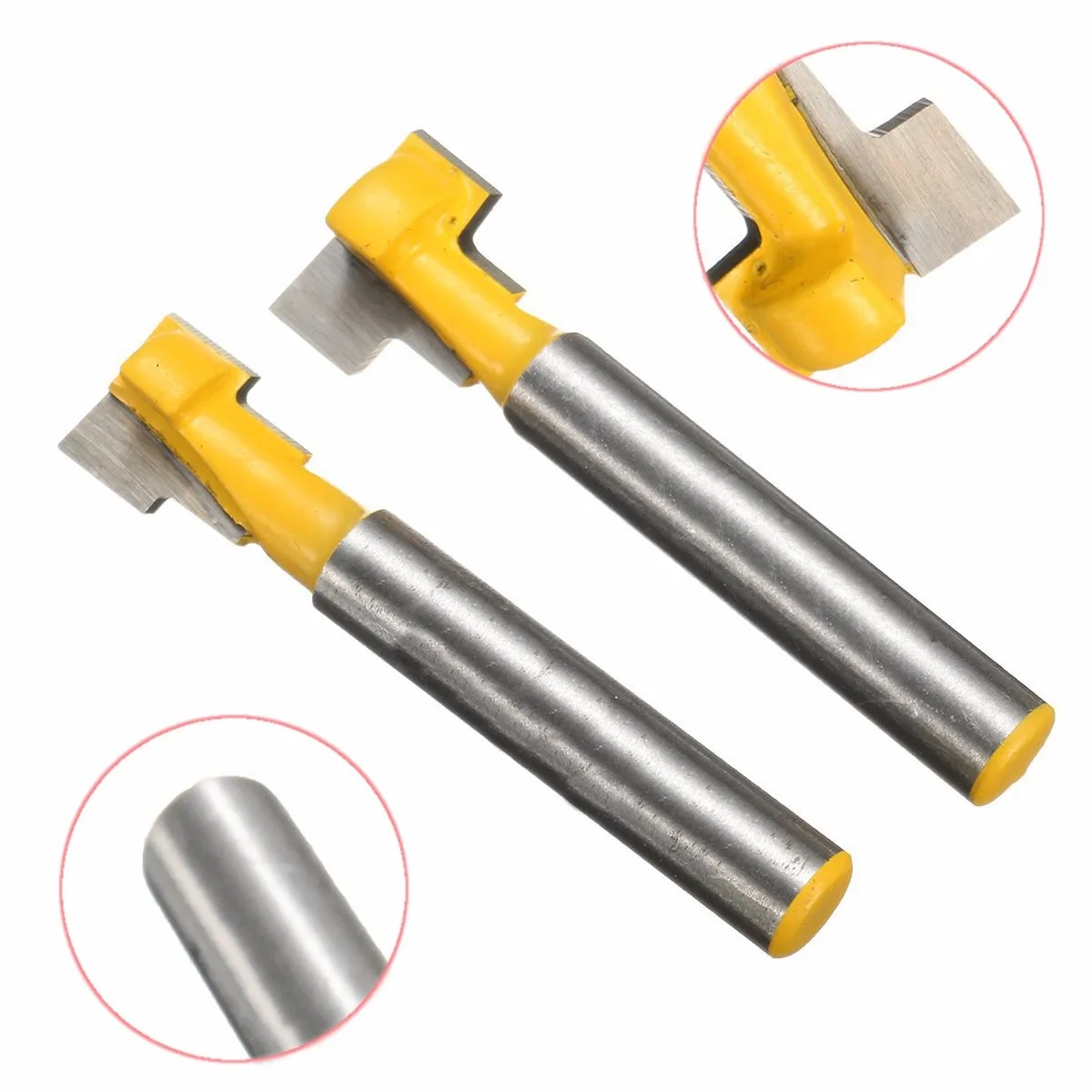 

2pcs High Quality Keyhole Blade End Mill Router Bits 9.52mm & 12.7mm For Woodworking Cutter Tool Steel Handle Milling Cutter