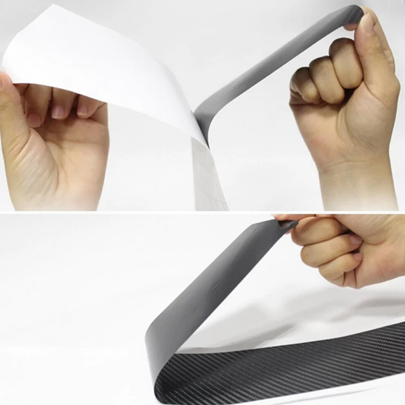

Black 3D Car Threshold Carbon Fiber Sticker Scratch-resistant Anti-kick Foil Protection Pad