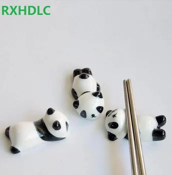 

100 Pieces Ceramic Panda Chopsticks Stand Holder Porcelain Spoon Fork Knife Rest Rack Restaurant Table Desk Decor for party gift