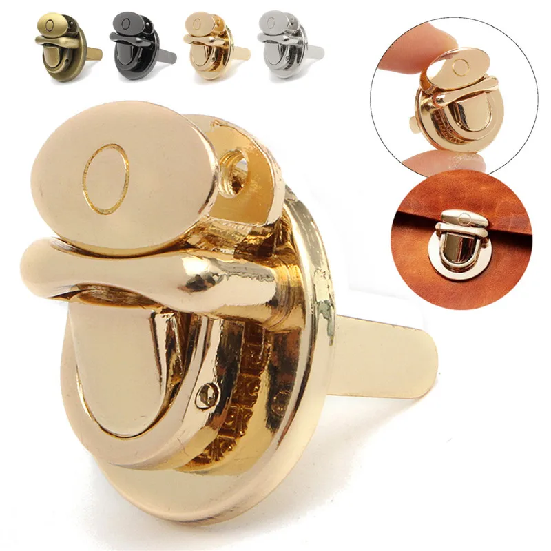 

AEQUEEN 3pcs Turn Tone Locks Bag Snap Clasps Closure Buckle DIY Bags Accessories Handbags Purse Alloy Button Replacement Buckle