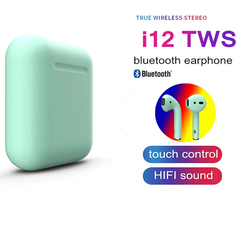 

2019 I12 TWS Bluetooth 5.0 Earbuds Original Colour Touch Control Earphons Earpieces Ture Wireless Stereo Mini Headset For Phone