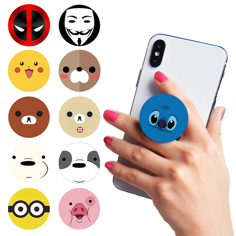 

Cartoon Cute Pop Socket Phone Holder Universal Finger Phones Ring PopSocket Smartphone Expanding Stand and Grip Desk Stand Mount