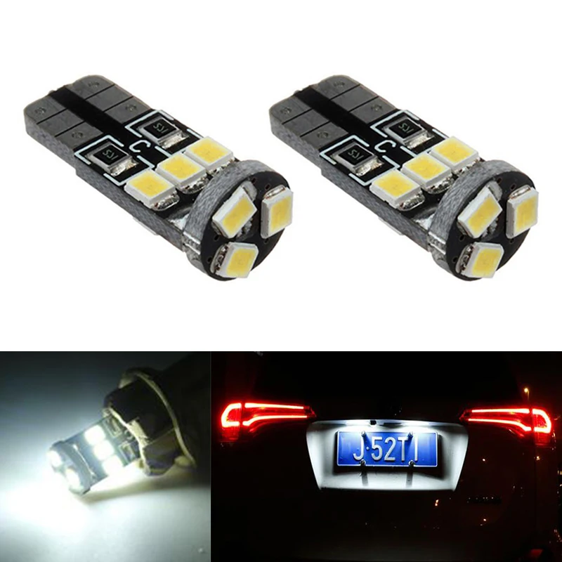 2x T10 SMD 2835 Car LED License Plate Auto Canbus Light W5W 168 194 192 For Peugeot 206 207 306 307 406 407 308 5008 | Автомобили и
