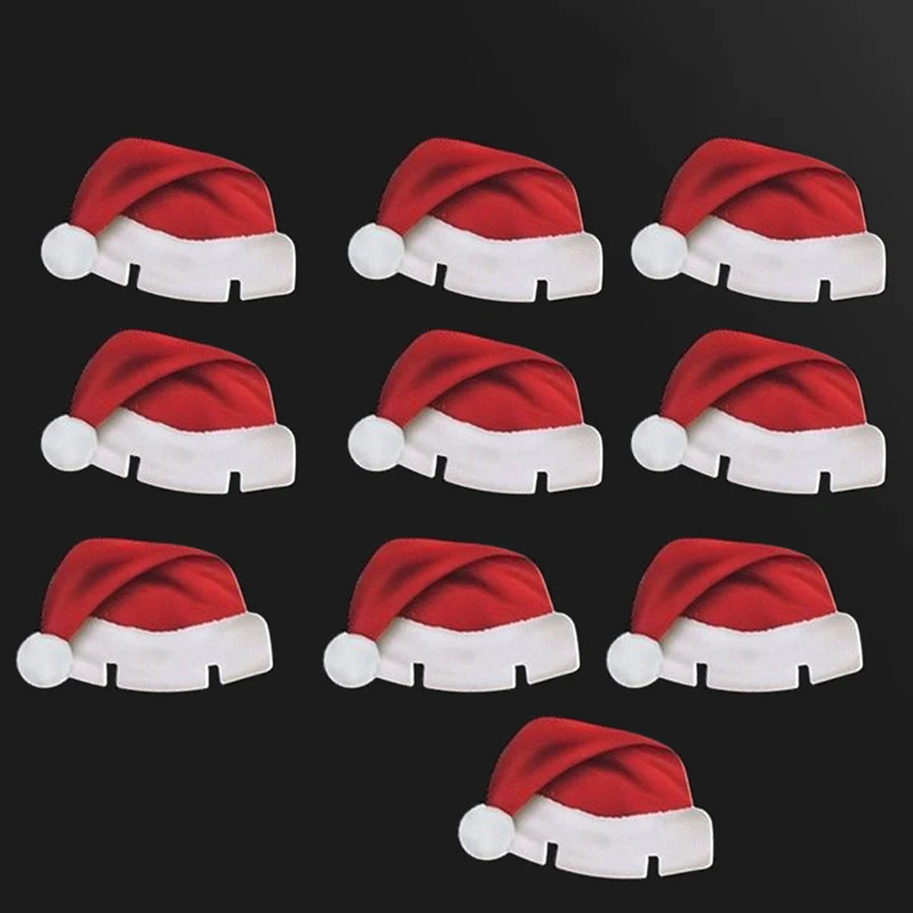10 шт. Рождество Шляпы шампанское красное вино Стекло чашки карты Xmas партия