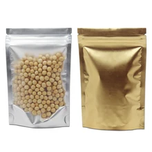 50Pcs Stand Up Clear Plastic Zipper Bags 15x23cm Gold Aluminum Foil Bags Reusable Coffee Powder Beans Storage Bag Moisture Proof 50Pcs Stand Up Clear Plastic Zipper Bags 15x23cm Gold Aluminum Foil Bags Reusable Coffee Powder Beans Storage Bag Moisture Proof