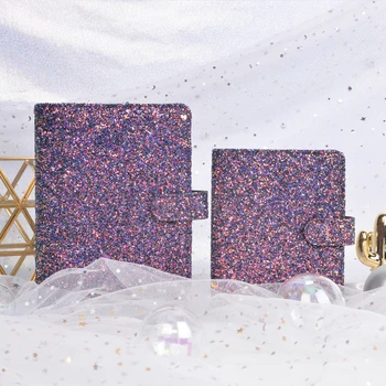 

2019 Yiwi Dokibook Lovedoki A7 A6 Purple Sequin Korean Freshman Account Notebook Diary Student loose-leaf Planner Charm