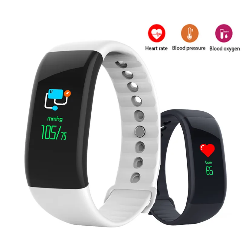 

Smart Watch Activity Tracker Band Heart Rate Blood Oxygen Pressure Monitor OLED Color Screen Smart Wristband For Android IOS